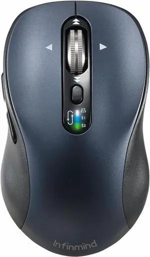 Wireless Bluetooth Mouse with 4 Way Scrolling Rechargeable 4 Level 3200 DPI Quiet Click 3 Devices Mice for Windows Linux Mac OS iOS Android (Black) Wireless Bluetooth Mouse with 4 Way Scrolling Rechargeable 4 Level 3200 DPI Quiet Click 3 Devices Mice for Windows Linux Mac OS iOS Android (Black)