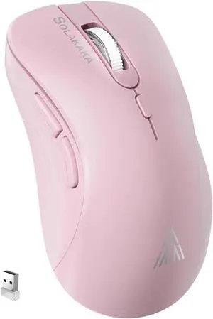 SM66 Pink Silent Dual Mode Bluetooth/2.4GHz Wireless Mouse Adjustable 4200 DPI Rechargeable Wireless Computer Mouse for PC Mac Laptop Desktop SM66 Pink Silent Dual Mode Bluetooth/2.4GHz Wireless Mouse Adjustable 4200 DPI Rechargeable Wireless Computer Mouse for PC Mac Laptop Desktop