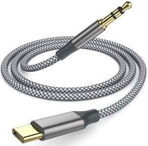 USB C to 3.5mm Nylon Braided Aux Cable Type C to Male Adapter Stereo Extension Audio Cord for iPhone 16 Pro Max/16 Pro 15 Pro Max/15 Pro/15 Plus Galaxy S23/S22/S21 Ultra Pixel iPad Pro MacBook