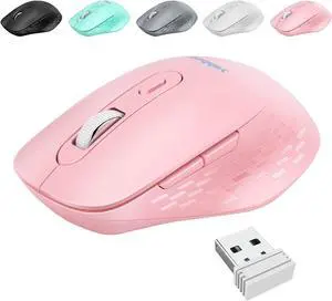 Wireless Mouse 2.4G Wireless Computer Optical Mouse Ergonomic 6 Buttons 800/1200/1600 DPI USB Receiver Portable for Laptop PC MacBook Desktop - Pink Wireless Mouse 2.4G Wireless Computer Optical Mouse Ergonomic 6 Buttons 800/1200/1600 DPI USB Receiver Portable for Laptop PC MacBook Desktop - Pink