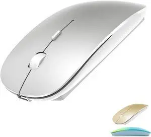 Rechargeable Bluetooth Mouse for MacBook/MacBook air/Pro/iPad Wireless Mouse for MacBook/Laptop/Notebook/iPad/Chromebook/pc(Silver) Rechargeable Bluetooth Mouse for MacBook/MacBook air/Pro/iPad Wireless Mouse for MacBook/Laptop/Notebook/iPad/Chromebook/pc(Silver)