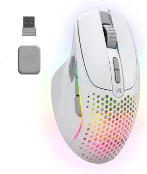 Gaming Model I 2 Wireless Gaming Mouse - Hybrid 2.4Ghz & Bluetooth 75g Superlight 9 Buttons (2 Swappable) RGB PTFE Feet MMO/MOBA/FPS Long Battery Life Side Thumb Rest - White Gaming Model I 2 Wireless Gaming Mouse - Hybrid 2.4Ghz & Bluetooth 75g Superlight 9 Buttons (2 Swappable) RGB PTFE Feet MMO/MOBA/FPS Long Battery Life Side Thumb Rest - White