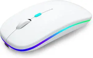 Wireless Bluetooth Mouse LED Rechargeable Silent Slim Laptop Mouse Dual Mode(BT5.2+USB Receiver) Portable Mobile Optical Office Computer Mice for Apple Laptop/iPad Tablet/Mac/PC/Phone.(White) Wireless Bluetooth Mouse LED Rechargeable Silent Slim Laptop Mouse Dual Mode(BT5.2+USB Receiver) Portable Mobile Optical Office Computer Mice for Apple Laptop/iPad Tablet/Mac/PC/Phone.(White)