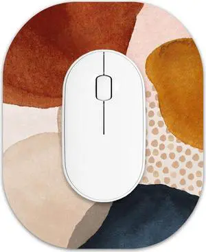 Small Mouse Pad 6 x 7 Inch Oval Mini Mouse Pad with Non-Slip Rubber Base Waterproof Compact Mouse Mat for Laptop Computer Wireless Mouse Keyboard Tray Home Office Travel Abstract Marble
