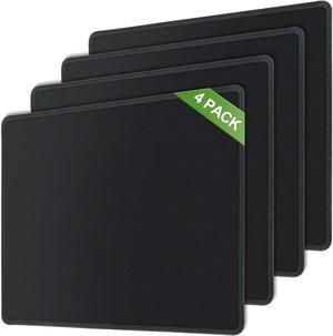 4 Mouse Pad Stitched Edges Premium-Textured Mouse Pads Mat Non-Slip Rubber Base Mousepad for Laptop Computer & PC 10.1 x 8.2 inches (Black)