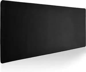 Large Gaming Mouse Pad with Durable Stitched Edges Non-Slip Rubber Base Big Computer Keyboard Mouse Mat Desk Pad for Home Office Gaming Work 31.5x11.8x0.12 Black