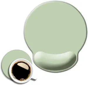 Ergonomic Mouse Pad with Wrist Support Cute Wrist Pad with Non-Slip Rubber Base for Computer Laptop Home Office Gaming Working Easy Typing & Pain Relief Sage Green