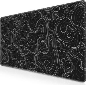 Gaming Mouse Pad Topographic Contour Mouse Pad 31.5x11.8inch Large Extended Computer Mouse Mat Keyboard Full Desk Mousepad for Gaming Office Home