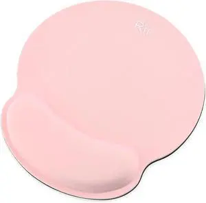 Ergonomic Office Gel Mouse Pad with Wrist Rest Gaming Desktop Mouse Pad for Laptop with Non-Slip Rubber Base 9 x 10 in (Pink)