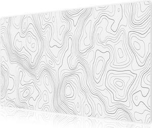 White Topographic Large Gaming Mouse Pad XXL Mousepad Big Mouse Mat Desk Pad for Keyboard and Mouse Gaming Computer Laptop PC Desk Office Accessories