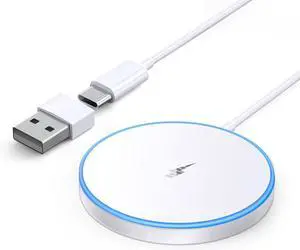 Magnetic Wireless Charger 15w  Mag-Safe Charger for iPhone 16 Pro Max/16 Pro/16/16 Plus/15/14/13/12 Series AirPods 3/2/Pro/Pro 2 LED Magnet Charging Pad Mag Safe Charger with Dual Charging Ports