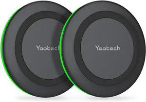 Yootech [2 Pack] Wireless Charger 10W Max Fast Wireless Charging Pad Compatible with iPhone 16e/16/16 Plus/16 Pro Max/15/14/13/SE 2022/12/11/X/8  Galaxy S23/S22 for  2(No AC Adapter)