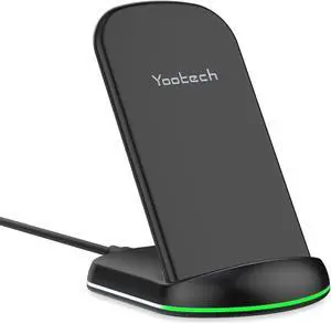 Yootech Wireless Charger 10W Max Wireless Charging Stand Compatible with iPhone 16e/16/16 Plus/16 Pro Max/15/15 Plus/15 Pro Max/14/13/SE 2022/12/11/X/8 Galaxy S22/S21/S20/S10(No AC Adapter)