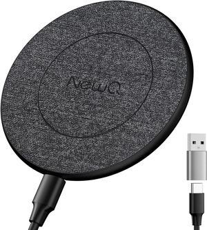 NewQ Wireless Charger 15W Max Wireless Charging Pad for iPhone 15 14 13 12 11 X 8 Mini/SE/Pro/Max/Plus  Galaxy S23/S22/S21/S20/S10/S9/S8/S7/Note20/10/9/8 Air Pods/Pro/Galaxy Buds/+ 1 Pack