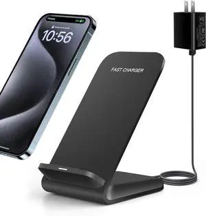 20W Fast Wireless Charger Wireless Charging Stand Compatible with iPhone 16 Pro 15 Pro 15 14 13 12 11 Series/X/XS Phone Charger for Galaxy S25/S24/S23/S22/Note 20 Pixel 8/7 Pro/LG G8 etc