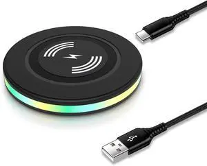 15W  Wireless Charger Fast Charging for  Galaxy S25 Ultra S25+ S25 S24 FE S23 Ultra S22+ S21 S20 FE S10 Android Wireless Charger Pad Phone Charging Station for Google Pixel 9a 8a 7 Pro