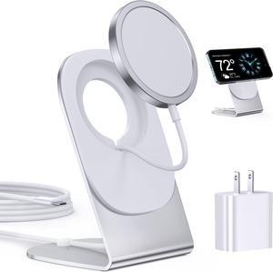 Magnetic Wireless Charger Mag-Safe Charger for iPhone 15/14/13/12 Series Convertible Magnet Wireless Charging Stand/Pad with 20W Adapter 5ft Cable for iPhone and AirPods 2/3/Pro 2/Pro