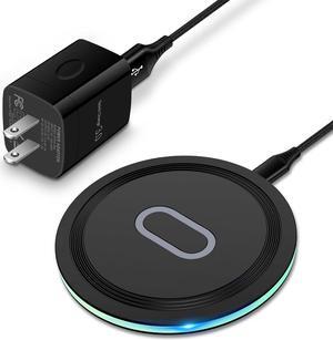 Wireless Charger Samsung Fast Charging Pad for Samsung Galaxy S24/S23 Ultra/S22/S21/Z Flip 5,15W Wireless Charging Station Charger Mat with QC Adapter for Google Pixel 8a 7a 8 7 Pro 6,iPhone 15 14 13