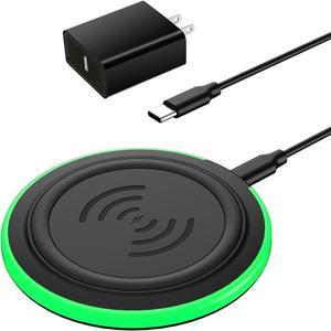Wireless Charging Pad, 15W Max Fast Wireless Charging with Quick Adapter, Wireless Charger for iPhone 15/15 Plus/15 Pro Max/14/13/12/11, Samsung Galaxy S24 S23 Ultra S22+ S21 S20 FE S10 S9, AirPods
