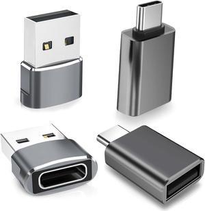USB to USB C Adapter with C Male to 3.0 Female Charger 4Pack Thunderbolt 4 OTG Converter for MacBook iPhone 16 15 14 13 Plus Pro Max Mini  Galaxy AI S24 S23 22 Ultra iPad Air AirPods