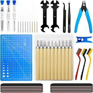 61 Pcs 3D Printer Tool Kit 3D Print Accessories Nozzle Cleaner 3D Printing Tools Model Clean up Set Includes Cleaning Needles|Tube Cutter|Tweezers|Pliers|Wrench for Bambu Lab/Ender3/MK4