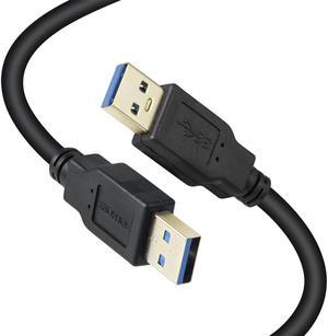 USB 3.0 Male to Male Cable 10 ft USB to USB Cable Type A Male to A Male Cord 5 Gbps Double USB a to USB a Cable Compatible with Hard Drive Cooling Fan/pad DVD Player and More(Black 10FT)