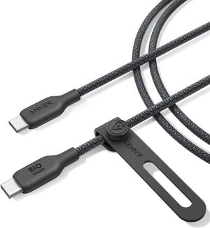 USB C to C Charger Cable (240W 6ft) Bio-Braided for iPhone 15/15 Plus/ 15 Pro/ 15 Pro Max MacBook Pro 2020 iPad Pro 2020 iPad Air 4  Galaxy S23 (Phantom Black)