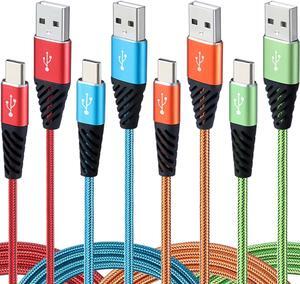 Boenoea USB C Cable 10FT 4-Pack USB A to Type C Fast Charging Cable Durable Nylon Braided USB C Charger Cord Compatible with Samsung Galaxy S10 S9 S8, Note 10 9 LG, Moto G7 G8