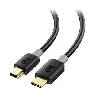 Mini USB to USB C Cable - 3.3ft 480Mbps Data 15W Charging USBC to MiniUSB Cable for Game Controller Camera GPS Dash Cam Black