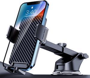 Phone Mount for Car Phone Holder Mount Cell Phone Holder Car Universal Phone Stand for Car Dashboard Windshield Cell Phone Automobile Cradles Fit iPhone Android (Black)