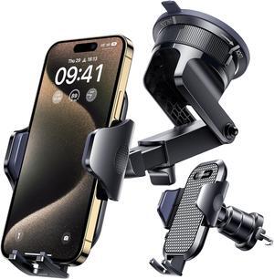 Upgraded 360 Magnetic Phone Holder C Vacuum Suction Car Mount Hands-Free Magnetic Phone Stand for Car Gym Mirror & Shower C Compatible with iPhone 16 Pro Max & Android Phones