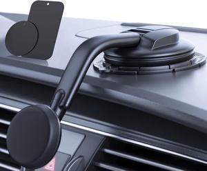 Magnetic Phone Holder for Car [ Powerful Magnets & Military-Grade Suction] Car Phone Holder Mount Dashboard Windshield Cell Phone Holder Phone Stand for Car iPhone Android Automobile Cradle