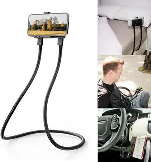 B-Land Cell Phone Holder, Universal Mobile Phone Stand, Lazy Bracket, DIY Flexible Mount Stand with Multiple Function (Black)