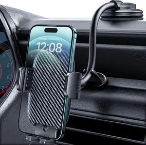 Phone Holders for Your car [Anti-Shake Stabilizer] Cell Phone Car Mount Long Arm Dashboard Windshield Cradle Automotive Accessories Car Phone Holder Fit for iPhone Android Smartphone