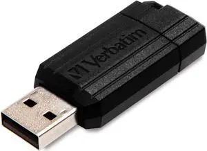 128GB Pinstripe USB 2.0 Flash Drive Retractable Thumb Drive  Black