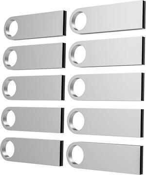 32GB USB Flash Drive 10 Pack Metal Flash Drive USB 2.0 Thumb Drives with Keychains USB Stick 32GB USB Drive Pendrive