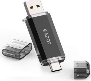 Type C Flash Drive 2 in 1 OTG USB C+ USB 3.0 Dual Drive Waterproof Memory Stick with Keychain Metal for Computer MacBook Googles Chromebook Pixel  Galaxy (TYPE-C128GB)