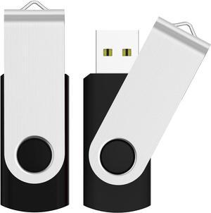 128GB USB Flash Drive 2 Pack 128GB Portable Thumb Drive USB 2.0 Storage Memory Stick for Computers USB Drive Pen Drive with Rotated Design-Black