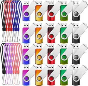 20 Pack Flash Drives Bulk Gradient Color USB 2.0 Thumb Drives with Lanyards Portable USB Jump Drive Pendrives Zip Drive USB Sticks for Data Storage File Sharing (2 GB) 20 Pack Flash Drives Bulk Gradient Color USB 2.0 Thumb Drives with Lanyards Portable USB Jump Drive Pendrives Zip Drive USB Sticks for Data Storage File Sharing (2 GB)