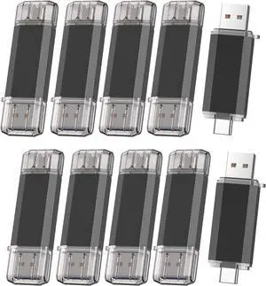 10 Pack 64GB USB C Flash Drive 2 in 1 OTG USB 3.0+USB C Memory Stick with Keychain Thumb Drive Photo Stick Jump Drive for Android Smartphones Computers MacBook Tablets PC 10 Pack 64GB USB C Flash Drive 2 in 1 OTG USB 3.0+USB C Memory Stick with Keychain Thumb Drive Photo Stick Jump Drive for Android Smartphones Computers MacBook Tablets PC