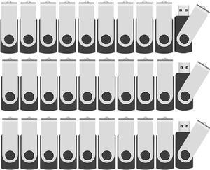 50 Pack Flash Drives 2GB with Lanyards Premium USB 2.0 Thumb Drives Bulk USB Memory Stick 2GB Pendrive Jump Drive (2GB 50 Pack Black)