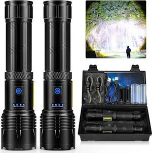 Rechargeable Flashlights High Lumens, 990,000 Lumens Bright Led Flashlight with 7 Modes, Powerful Flash Light for Home Camping Hiking Outdoor