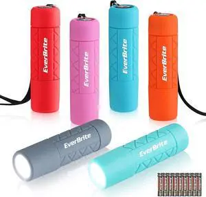 6-Pack Mini Flashlight Set Small Multicolor Flashlights with Lanyard 1W Led for Camping Hiking Emergencies 18 AAA Batteries Included Gift for Christmas Birthday Anniversary