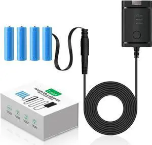 Adjustable AC Power Supply Adapter for 2 AA 3 AA 4 AA Batteries 3V 4.5V 6V AA Battery Replacement Adapter for LED Lights Decorations (Black)