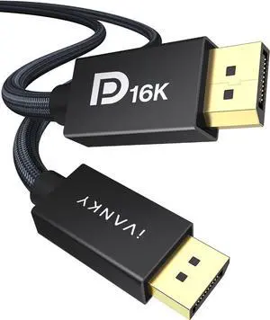 IVANKY 16K Displayport Cable 2.1 [VESA Certified], DP 2.1 Cable[16K@60Hz,8K@120Hz,4K@240Hz], Display Port 2.1 Cable Support 40Gbps HDR10,HDCP,DSC 1.2a, FreeSync G-Sync for 4090 7900xtx Graphics, 6.6FT