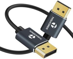 6.6FT DisplayPort Cable Certified Ultra Slim & Thin 8K 4K DP Cable Support 8K@60Hz 4K@144Hz 32.4Gbps for Laptop PC Monitor