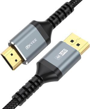 4K Displayport to HDMI Cable 5ft Display Port to HDMI Cord 5 feet Converter for PCs to HDTV Monitor Projector- Grey