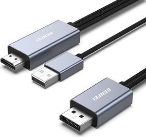 HDMI to DisplayPort Cable 6 Feet HDMI Source to DisplayPort Monitor Compatible with PC Graphics Card Laptop PS5 Xbox One(360) Supporting 4K@60Hz 2K@144Hz 1080P@165Hz(Not Bi-Directional)