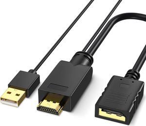 HDMI to DisplayPort Cable Adapter 4K@60Hz HDMI to DP Adapter Male to Female for HDMI Source to DP Display