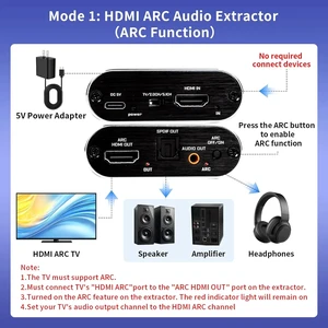 ,4K HDMI Audio Extractor with ARC Return Switch HDMI to Optical Toslink SPDIF + 3.5mm Audio Converter for PS5 Xbox TV ,4K HDMI Audio Extractor with ARC Return Switch HDMI to Optical Toslink SPDIF + 3.5mm Audio Converter for PS5 Xbox TV
